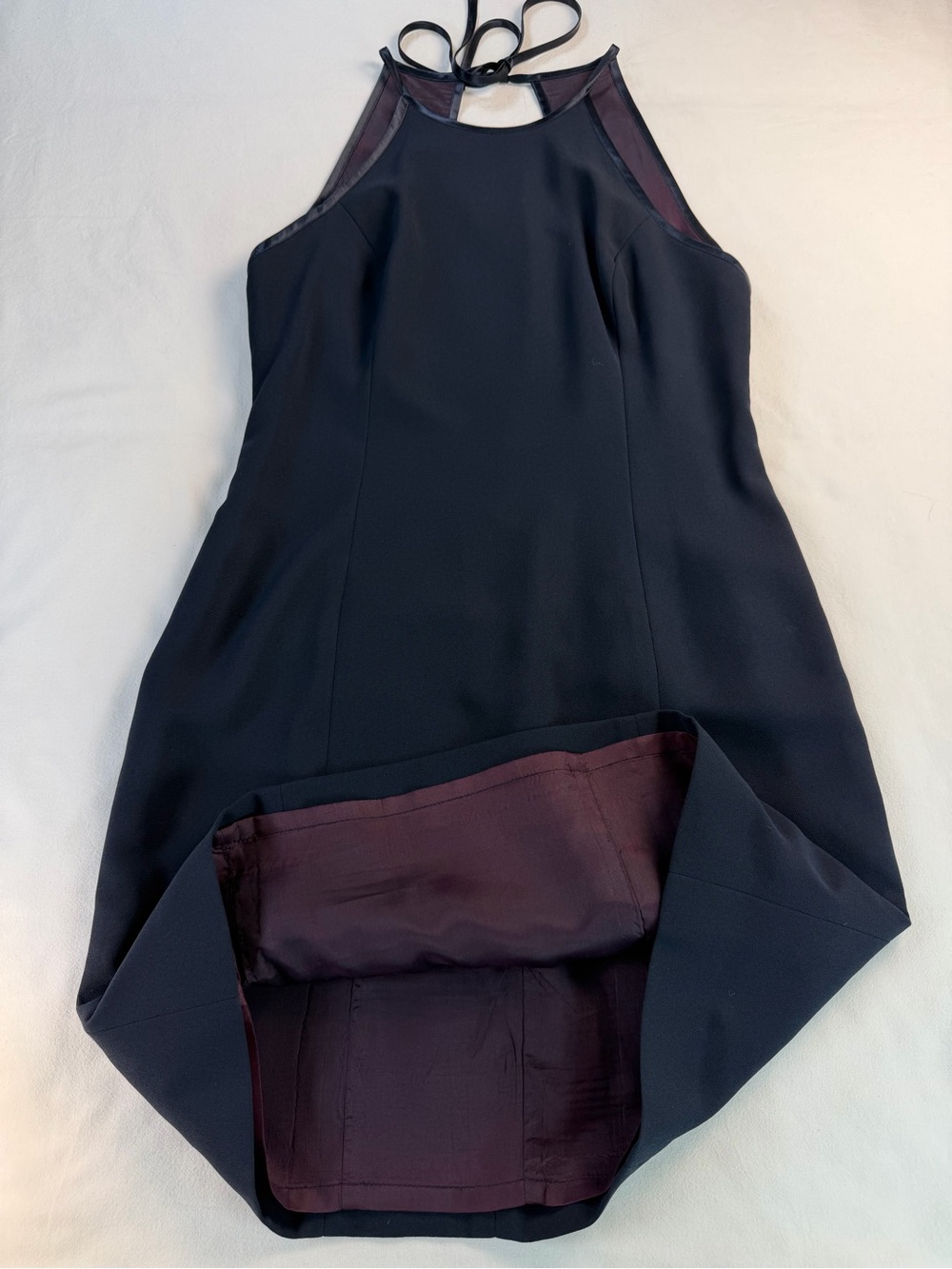 Laundry By Shelli Segal Dark Navy Open Back 90’s Halter Mini Dress - Picture 8 of 12